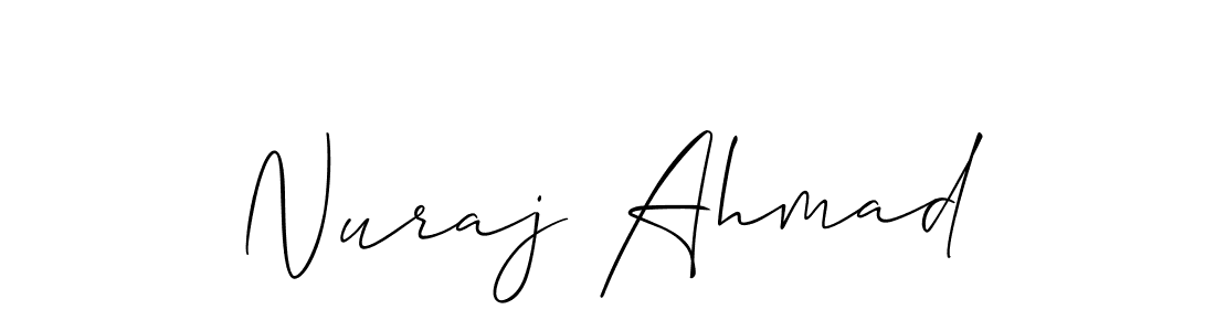Nuraj Ahmad stylish signature style. Best Handwritten Sign (Allison_Script) for my name. Handwritten Signature Collection Ideas for my name Nuraj Ahmad. Nuraj Ahmad signature style 2 images and pictures png