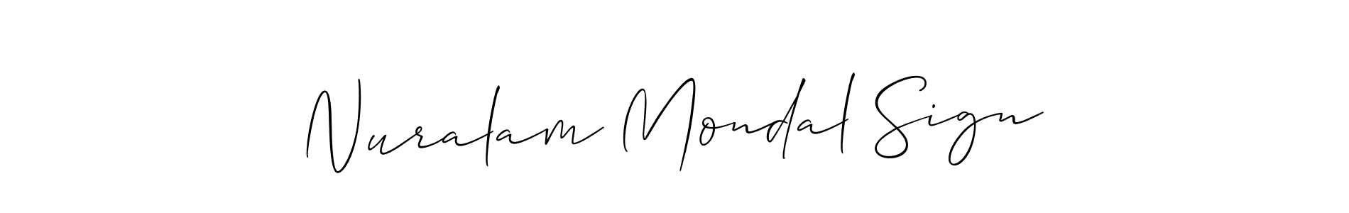 How to make Nuralam Mondal Sign name signature. Use Allison_Script style for creating short signs online. This is the latest handwritten sign. Nuralam Mondal Sign signature style 2 images and pictures png