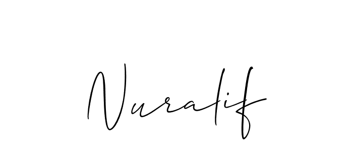 Best and Professional Signature Style for Nuralif. Allison_Script Best Signature Style Collection. Nuralif signature style 2 images and pictures png