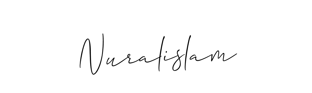 Allison_Script is a professional signature style that is perfect for those who want to add a touch of class to their signature. It is also a great choice for those who want to make their signature more unique. Get Nuralislam name to fancy signature for free. Nuralislam signature style 2 images and pictures png
