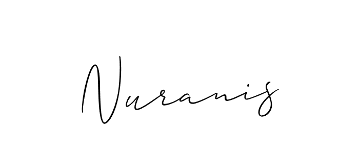 Also You can easily find your signature by using the search form. We will create Nuranis name handwritten signature images for you free of cost using Allison_Script sign style. Nuranis signature style 2 images and pictures png