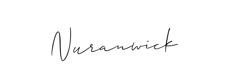 Make a short Nuranwick signature style. Manage your documents anywhere anytime using Allison_Script. Create and add eSignatures, submit forms, share and send files easily. Nuranwick signature style 2 images and pictures png