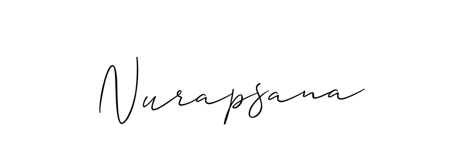 Design your own signature with our free online signature maker. With this signature software, you can create a handwritten (Allison_Script) signature for name Nurapsana. Nurapsana signature style 2 images and pictures png