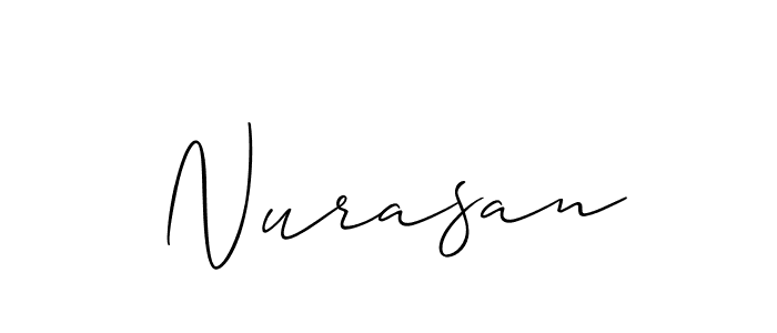 Allison_Script is a professional signature style that is perfect for those who want to add a touch of class to their signature. It is also a great choice for those who want to make their signature more unique. Get Nurasan name to fancy signature for free. Nurasan signature style 2 images and pictures png