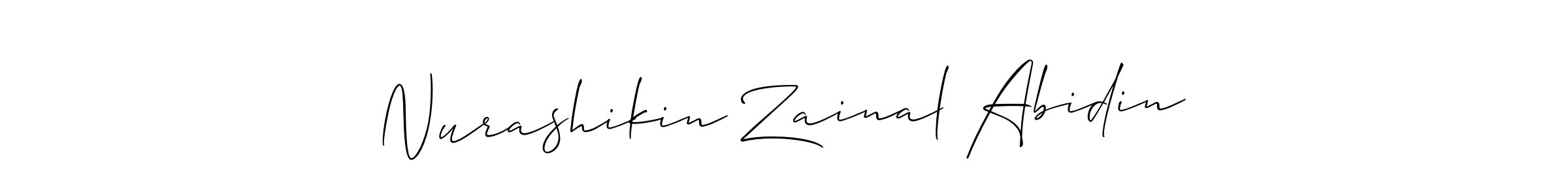 Make a beautiful signature design for name Nurashikin Zainal Abidin. Use this online signature maker to create a handwritten signature for free. Nurashikin Zainal Abidin signature style 2 images and pictures png