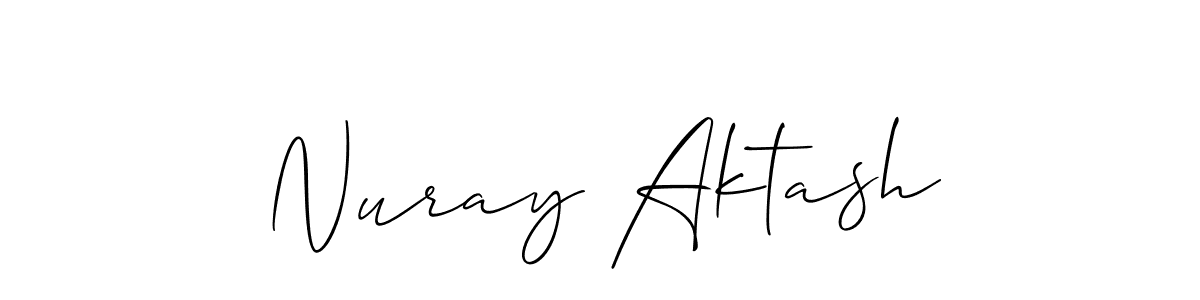 Nuray Aktash stylish signature style. Best Handwritten Sign (Allison_Script) for my name. Handwritten Signature Collection Ideas for my name Nuray Aktash. Nuray Aktash signature style 2 images and pictures png