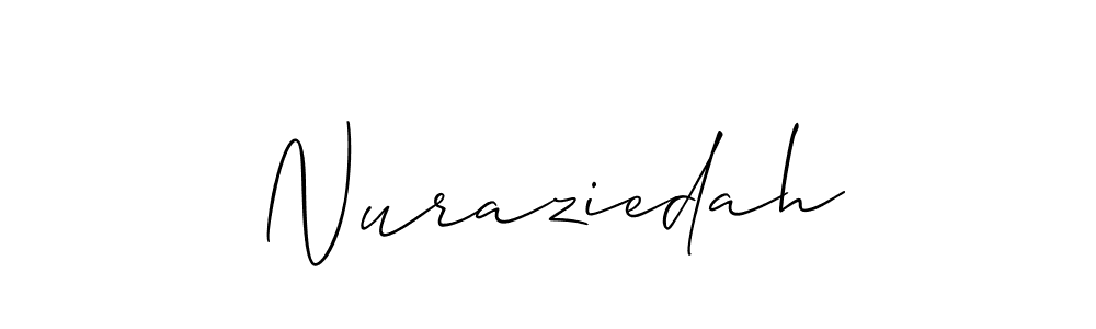 Create a beautiful signature design for name Nuraziedah. With this signature (Allison_Script) fonts, you can make a handwritten signature for free. Nuraziedah signature style 2 images and pictures png