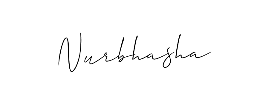 Allison_Script is a professional signature style that is perfect for those who want to add a touch of class to their signature. It is also a great choice for those who want to make their signature more unique. Get Nurbhasha name to fancy signature for free. Nurbhasha signature style 2 images and pictures png