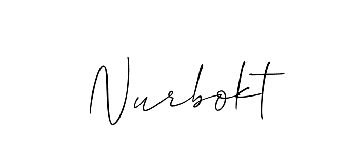 Design your own signature with our free online signature maker. With this signature software, you can create a handwritten (Allison_Script) signature for name Nurbokt. Nurbokt signature style 2 images and pictures png