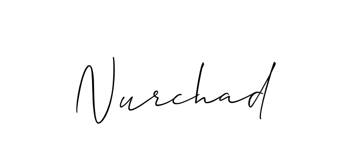 Create a beautiful signature design for name Nurchad. With this signature (Allison_Script) fonts, you can make a handwritten signature for free. Nurchad signature style 2 images and pictures png