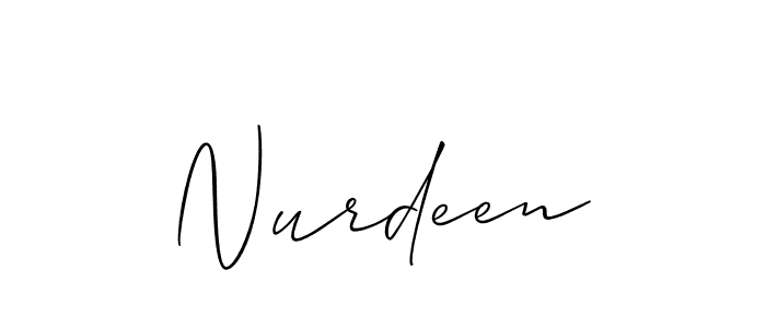 How to Draw Nurdeen signature style? Allison_Script is a latest design signature styles for name Nurdeen. Nurdeen signature style 2 images and pictures png