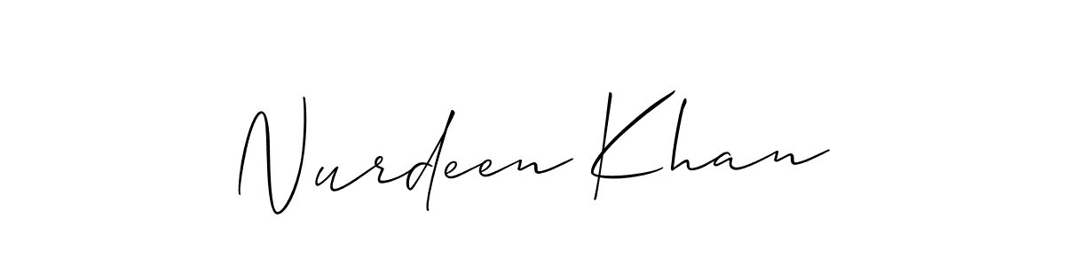 How to Draw Nurdeen Khan signature style? Allison_Script is a latest design signature styles for name Nurdeen Khan. Nurdeen Khan signature style 2 images and pictures png