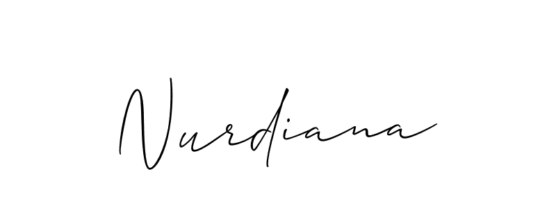 It looks lik you need a new signature style for name Nurdiana. Design unique handwritten (Allison_Script) signature with our free signature maker in just a few clicks. Nurdiana signature style 2 images and pictures png