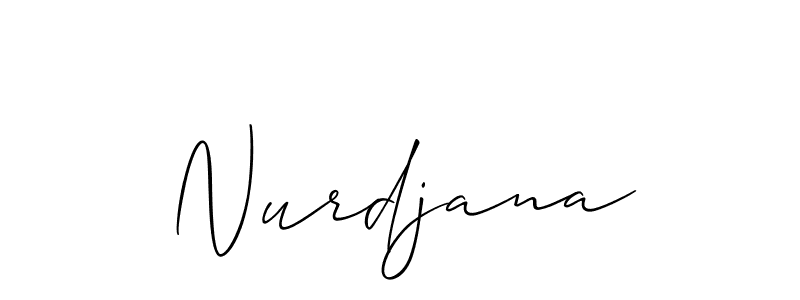 How to make Nurdjana name signature. Use Allison_Script style for creating short signs online. This is the latest handwritten sign. Nurdjana signature style 2 images and pictures png