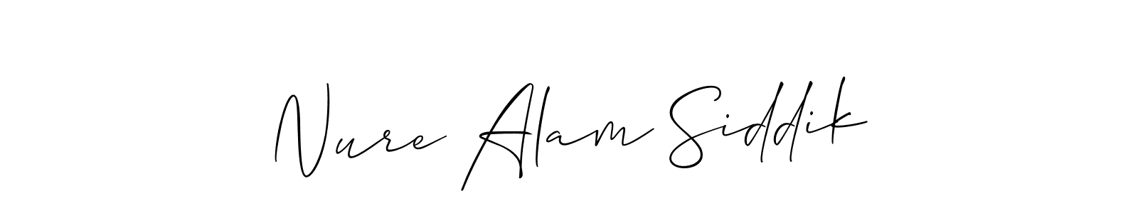 You should practise on your own different ways (Allison_Script) to write your name (Nure Alam Siddik) in signature. don't let someone else do it for you. Nure Alam Siddik signature style 2 images and pictures png