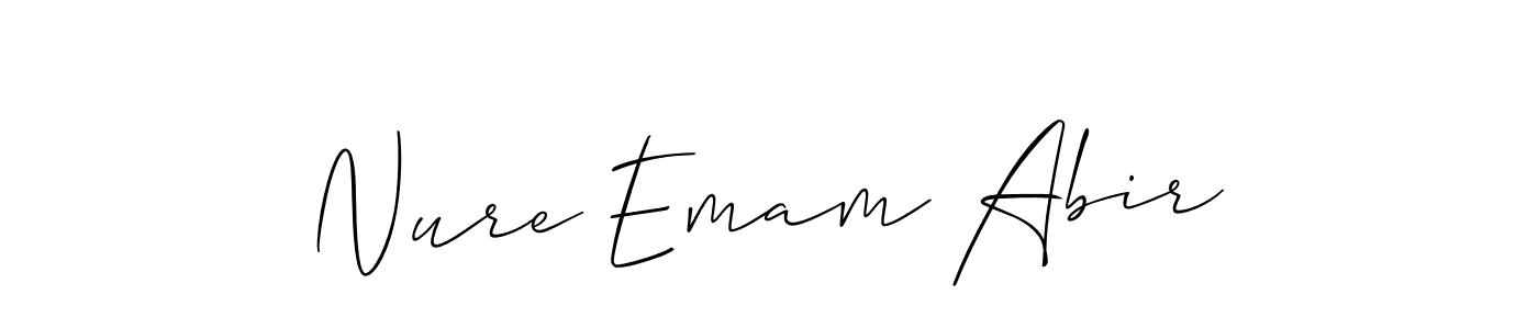 Nure Emam Abir stylish signature style. Best Handwritten Sign (Allison_Script) for my name. Handwritten Signature Collection Ideas for my name Nure Emam Abir. Nure Emam Abir signature style 2 images and pictures png