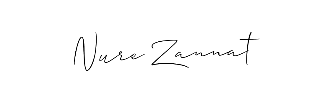 How to make Nure Zannat signature? Allison_Script is a professional autograph style. Create handwritten signature for Nure Zannat name. Nure Zannat signature style 2 images and pictures png