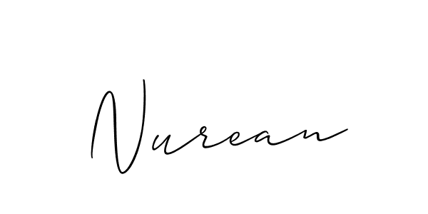 How to make Nurean name signature. Use Allison_Script style for creating short signs online. This is the latest handwritten sign. Nurean signature style 2 images and pictures png