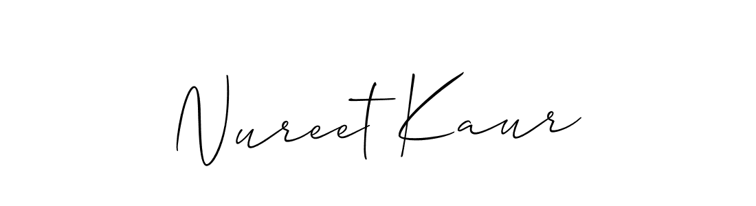 Nureet Kaur stylish signature style. Best Handwritten Sign (Allison_Script) for my name. Handwritten Signature Collection Ideas for my name Nureet Kaur. Nureet Kaur signature style 2 images and pictures png