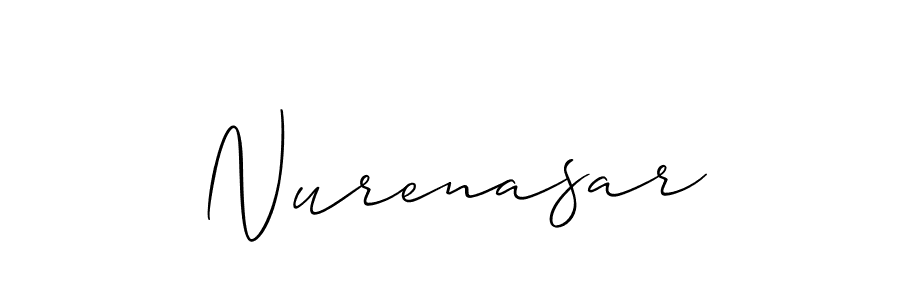Make a beautiful signature design for name Nurenasar. With this signature (Allison_Script) style, you can create a handwritten signature for free. Nurenasar signature style 2 images and pictures png