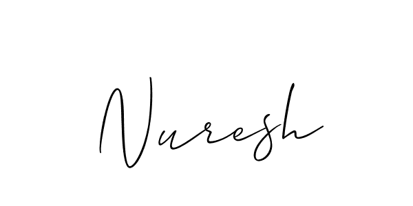 Allison_Script is a professional signature style that is perfect for those who want to add a touch of class to their signature. It is also a great choice for those who want to make their signature more unique. Get Nuresh name to fancy signature for free. Nuresh signature style 2 images and pictures png