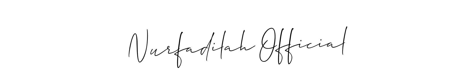 You should practise on your own different ways (Allison_Script) to write your name (Nurfadilah Official) in signature. don't let someone else do it for you. Nurfadilah Official signature style 2 images and pictures png