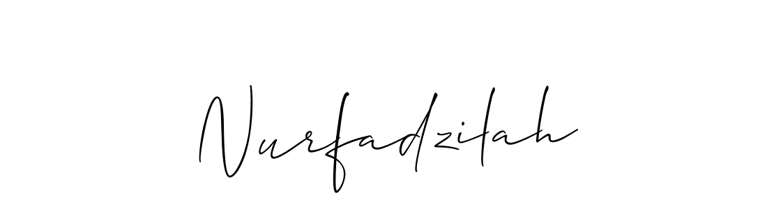 Allison_Script is a professional signature style that is perfect for those who want to add a touch of class to their signature. It is also a great choice for those who want to make their signature more unique. Get Nurfadzilah name to fancy signature for free. Nurfadzilah signature style 2 images and pictures png