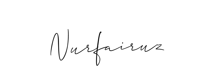 How to Draw Nurfairuz signature style? Allison_Script is a latest design signature styles for name Nurfairuz. Nurfairuz signature style 2 images and pictures png