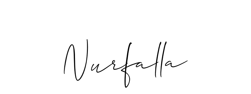 Nurfalla stylish signature style. Best Handwritten Sign (Allison_Script) for my name. Handwritten Signature Collection Ideas for my name Nurfalla. Nurfalla signature style 2 images and pictures png