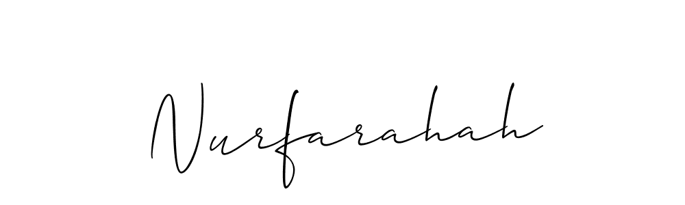 Also You can easily find your signature by using the search form. We will create Nurfarahah name handwritten signature images for you free of cost using Allison_Script sign style. Nurfarahah signature style 2 images and pictures png
