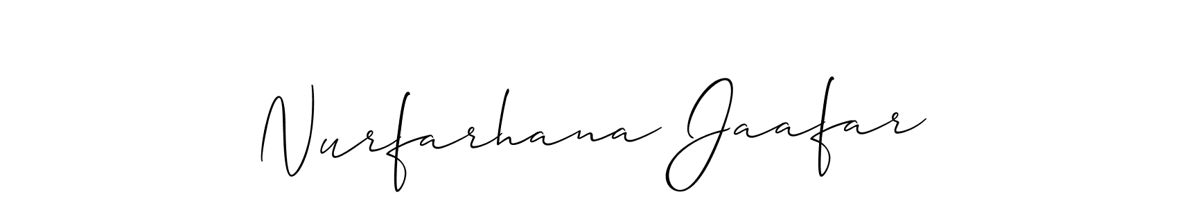 Design your own signature with our free online signature maker. With this signature software, you can create a handwritten (Allison_Script) signature for name Nurfarhana Jaafar. Nurfarhana Jaafar signature style 2 images and pictures png