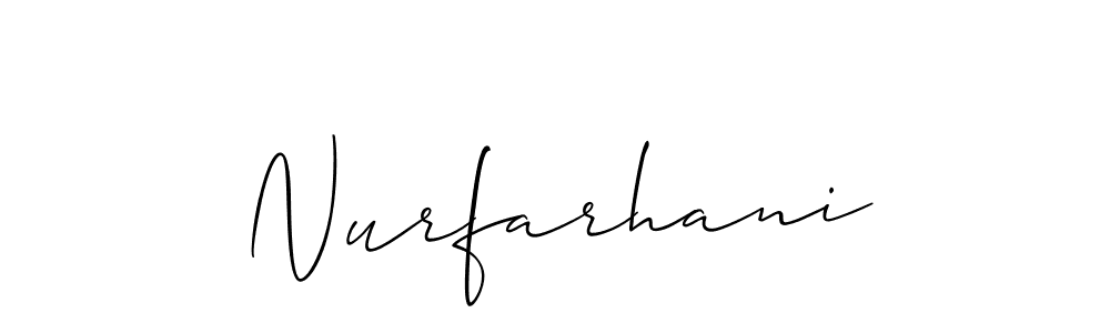 Also we have Nurfarhani name is the best signature style. Create professional handwritten signature collection using Allison_Script autograph style. Nurfarhani signature style 2 images and pictures png