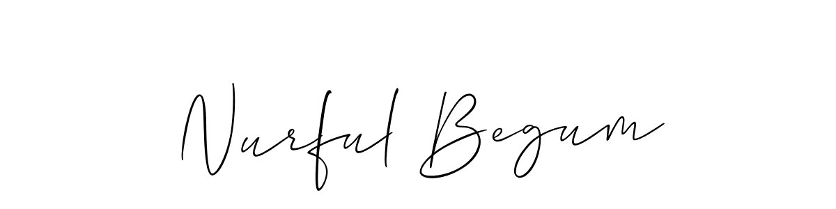 Create a beautiful signature design for name Nurful Begum. With this signature (Allison_Script) fonts, you can make a handwritten signature for free. Nurful Begum signature style 2 images and pictures png