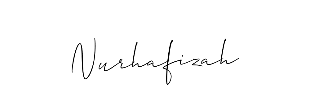 How to make Nurhafizah name signature. Use Allison_Script style for creating short signs online. This is the latest handwritten sign. Nurhafizah signature style 2 images and pictures png