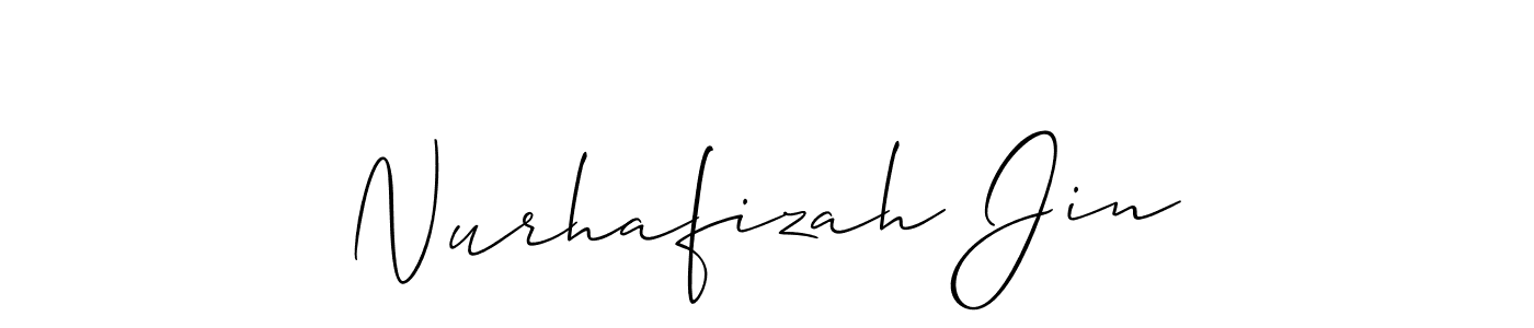 Use a signature maker to create a handwritten signature online. With this signature software, you can design (Allison_Script) your own signature for name Nurhafizah Jin. Nurhafizah Jin signature style 2 images and pictures png