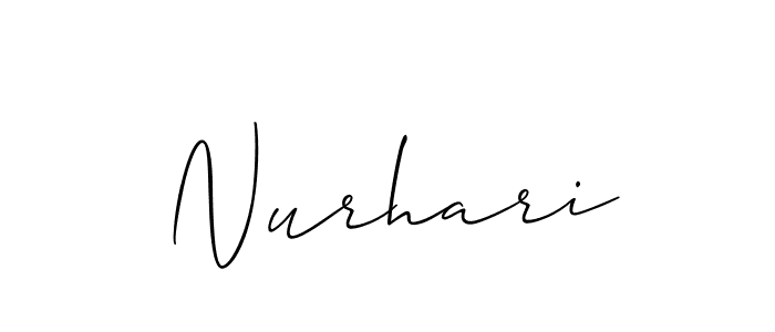 Allison_Script is a professional signature style that is perfect for those who want to add a touch of class to their signature. It is also a great choice for those who want to make their signature more unique. Get Nurhari name to fancy signature for free. Nurhari signature style 2 images and pictures png