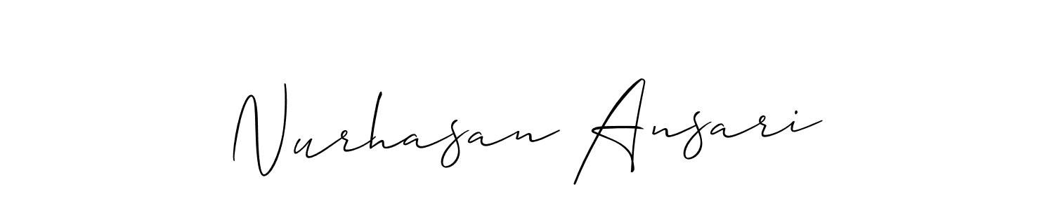 Create a beautiful signature design for name Nurhasan Ansari. With this signature (Allison_Script) fonts, you can make a handwritten signature for free. Nurhasan Ansari signature style 2 images and pictures png