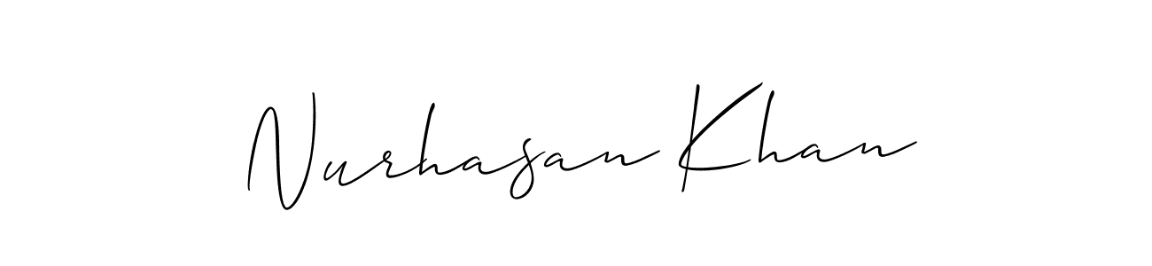 Similarly Allison_Script is the best handwritten signature design. Signature creator online .You can use it as an online autograph creator for name Nurhasan Khan. Nurhasan Khan signature style 2 images and pictures png