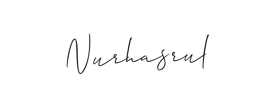 Make a beautiful signature design for name Nurhasrul. With this signature (Allison_Script) style, you can create a handwritten signature for free. Nurhasrul signature style 2 images and pictures png