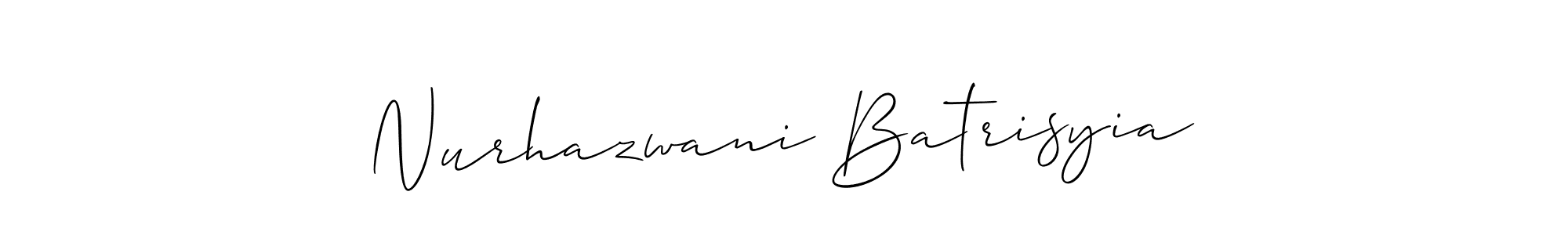 Similarly Allison_Script is the best handwritten signature design. Signature creator online .You can use it as an online autograph creator for name Nurhazwani Batrisyia. Nurhazwani Batrisyia signature style 2 images and pictures png