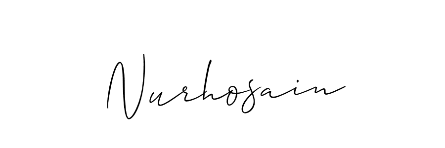 Design your own signature with our free online signature maker. With this signature software, you can create a handwritten (Allison_Script) signature for name Nurhosain. Nurhosain signature style 2 images and pictures png
