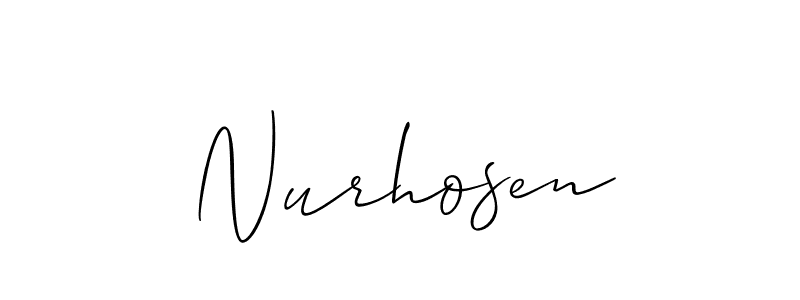 Create a beautiful signature design for name Nurhosen. With this signature (Allison_Script) fonts, you can make a handwritten signature for free. Nurhosen signature style 2 images and pictures png
