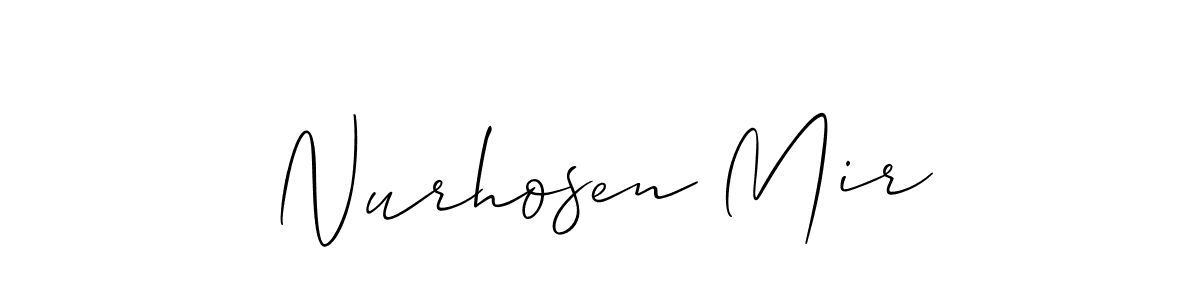 This is the best signature style for the Nurhosen Mir name. Also you like these signature font (Allison_Script). Mix name signature. Nurhosen Mir signature style 2 images and pictures png