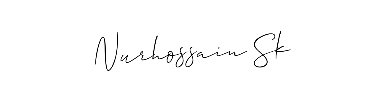 Design your own signature with our free online signature maker. With this signature software, you can create a handwritten (Allison_Script) signature for name Nurhossain Sk. Nurhossain Sk signature style 2 images and pictures png