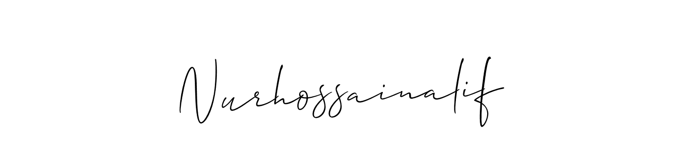 Also You can easily find your signature by using the search form. We will create Nurhossainalif name handwritten signature images for you free of cost using Allison_Script sign style. Nurhossainalif signature style 2 images and pictures png