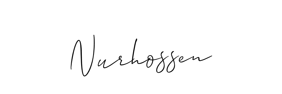 Design your own signature with our free online signature maker. With this signature software, you can create a handwritten (Allison_Script) signature for name Nurhossen. Nurhossen signature style 2 images and pictures png