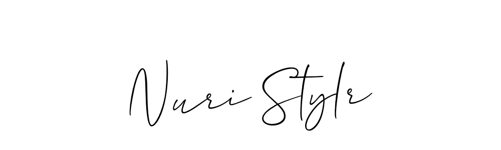 Make a beautiful signature design for name Nuri Stylr. With this signature (Allison_Script) style, you can create a handwritten signature for free. Nuri Stylr signature style 2 images and pictures png