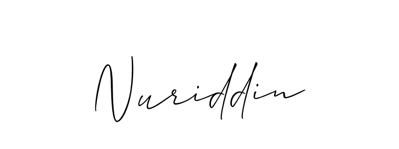 You should practise on your own different ways (Allison_Script) to write your name (Nuriddin) in signature. don't let someone else do it for you. Nuriddin signature style 2 images and pictures png