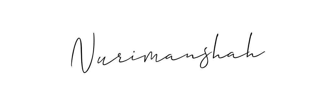 if you are searching for the best signature style for your name Nurimanshah. so please give up your signature search. here we have designed multiple signature styles  using Allison_Script. Nurimanshah signature style 2 images and pictures png