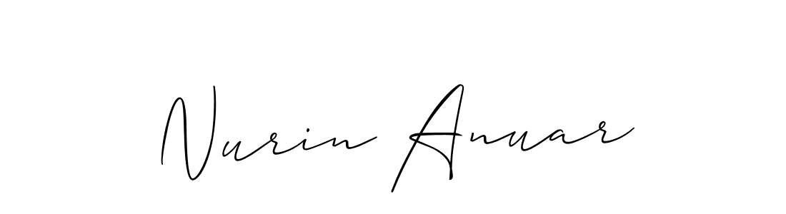 How to make Nurin Anuar signature? Allison_Script is a professional autograph style. Create handwritten signature for Nurin Anuar name. Nurin Anuar signature style 2 images and pictures png